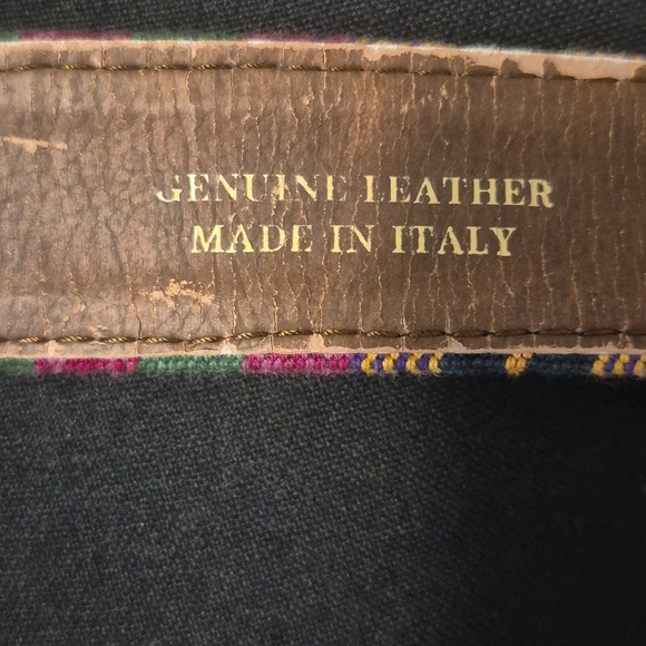 Genuine Leather Made in Italy Multicolor Center Belt - Picture 8 of 11